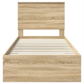 vidaXL Σκελετός Κρεβατιού Δρύς Sonoma 90 x 200 cm Επεξεργασμένο Ξύλο