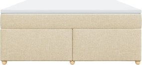 vidaXL Κρεβάτι Boxspring με Στρώμα Κρεμ 180x200 εκ. Υφασμάτινο
