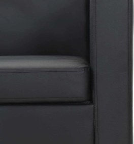 vidaXL Καναπές Διθέσιος Μαύρος από Συνθετικό Δέρμα