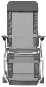 Καρέκλες Κάμπινγκ Πτυσσόμενες με Υποπόδια 2 τεμ. Γκρι Textilene - Γκρι