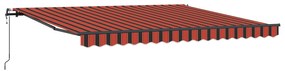 vidaXL Ανασυρόμενη Τέντα Πορτοκαλί και Καφέ 400x350 cm