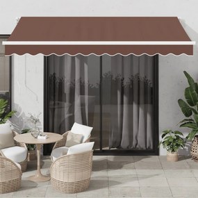 vidaXL Χειροκίνητη Τέντα 3,5 x 2,5 m Καφέ 100% Πολυεστέρας