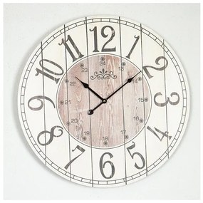 Ρολόι Τοίχου Ξύλο Μαύρο-Λευκό-Φυσικό 58cm 753-13027 Estheti-753-13027-Μαύρο-Λευκό 753-13027