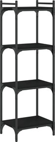 vidaXL Βιβλιοθήκη 4 Επιπέδων Μαύρη 40 x 30 x 120 εκ. από Επεξεργ. Ξύλο