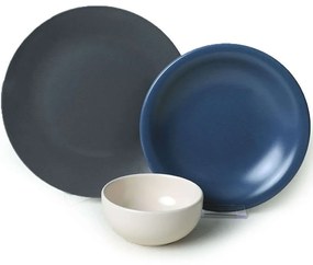 Σερβίτσιο Πιάτα Φαγητού (Σετ 18Τμχ) 275KRM1973 Multi-Blue Hermia 18 τμχ Ceramic