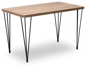 Τραπέζι "ΖΟΕ" από MDF/μέταλλο σε χρώμα ακακία/μαύρο 120x70x75 100-03375