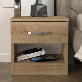 Κομοδίνο Lube Megapap χρώμα sapphire oak 40x28,2x40εκ.