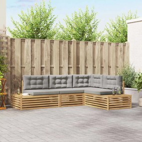 vidaXL 5 pcs Σειρά Καναπέ Εξωτερικού Πολυεστέρας Λευκό