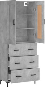 vidaXL Ντουλάπι Γκρι Σκυροδέματος 69,5x34x180 εκ. Επεξεργασμένο Ξύλο