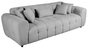 Artekko Sara Τριθέσιος Καναπές με Ανοιχτό Γκρι Μπουκλέ Ύφασμα (240x100x80)cm Artekko 783-6303