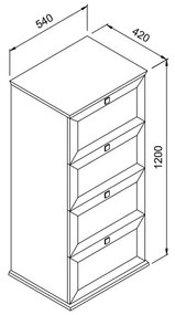 Στήλη μπάνιου κρεμαστή STELLA 54 Λευκή 54x42x120 εκ.