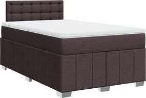 vidaXL Κρεβάτι Boxspring με Στρώμα Σκούρο Καφέ 120x190 εκ Υφασμάτινο