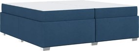 vidaXL Σκελετός Κρεβατιού με στρώμα Μπλε 200 x 200 cm ύφασμα