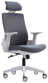 BF8900 Πολυθρόνα Γραφείου Διευθυντή, Άσπρο - Γκρι, Mesh Γκρι, Ύφασμα Γκρι 64x66x116/128cm ΕΟ528,30
