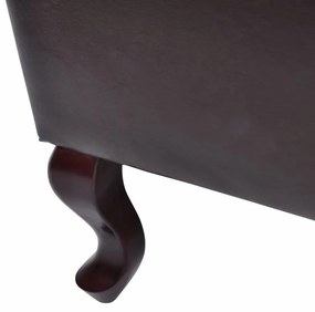 vidaXL Πολυθρόνα Σκούρο Καφέ από Συνθετικό Δέρμα με Υποπόδιο