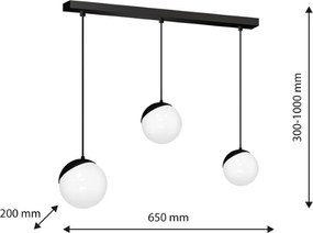 Κρεμαστό Φωτιστικό Sfera 65cm 3xE14 Μαύρο