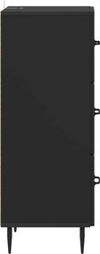 vidaXL Ντουλάπι με Συρτάρια Μαύρο 33 x 34,5 x 89,5 εκ