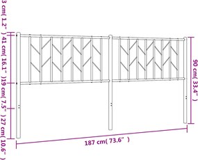 vidaXL Ανταλλακτικό κεφαλάρι Λευκό 180 εκ. Μεταλλικό