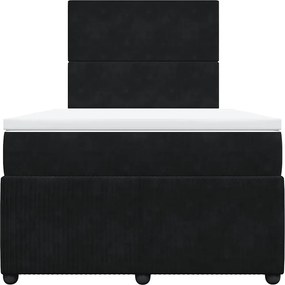 vidaXL Κρεβάτι Boxspring με Στρώμα Μαύρο 120 x 200 εκ. Βελούδινο