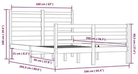 ΠΛΑΙΣΙΟ ΚΡΕΒΑΤΙΟΥ ΛΕΥΚΟ 160 X 200 ΕΚ. ΑΠΟ ΜΑΣΙΦ ΞΥΛΟ ΠΕΥΚΟΥ 3103724