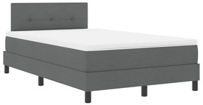 vidaXL Κρεβάτι box spring με στρώμα Σκούρο Γκρι 120 x 190 cm ύφασμα