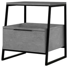 Κομοδίνο Pal Megapap χρώμα γκρι ρετρό 45x40x50εκ.