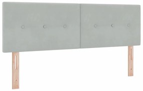 vidaXL Κεφαλάρι με φώτα λωρίδας LED Ανοιχτό γκρι 80 cm Βελούδο