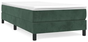 vidaXL Κρεβάτι Boxspring με Στρώμα Σκούρο Πράσινο 80x200 εκ. Βελούδινο