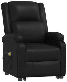 vidaXL Πολυθρόνα Μασάζ με Ανύψωση Μαύρη από Συνθετικό Δέρμα