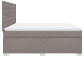 Κρεβάτι Boxspring με Στρώμα Taupe 180x200 εκ. Υφασμάτινο - Μπεζ-Γκρι