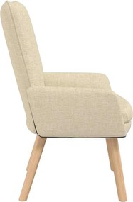 vidaXL Πολυθρόνα Κρεμ 63 x 67 x 94 εκ. Ύφασμα και κόντρα πλακέ