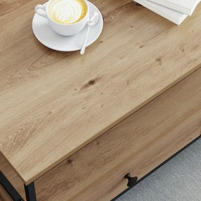 vidaXL Τραπεζάκι σαλονιού με συρτάρι με ράφι με αποθήκευση artisan δρυς 100 x 51 x 45 cm