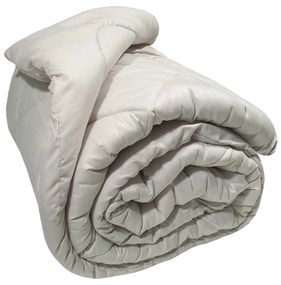 Πάπλωμα Microfiber Μονό 160x240εκ. Satin Stripe Cream Plain Komvos Home 707312-33