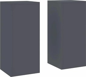 vidaXL Βάση φυτών 2 pcs Ανθρακί 24 x 24 x 55 εκ. Ατσάλι