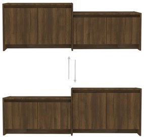 vidaXL Έπιπλο Τηλεόρασης Καφέ Δρυς 146,5x35x50 εκ. από Επεξεργ. Ξύλο