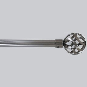 Κουρτινόξυλο Φ28mm Μονό Επεκτεινόμενο 120-210cm Με Άκρα L-N Florence Graphite 7620120991