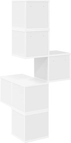vidaXL Ράφι Γωνίας Τοίχου Λευκό 48 x 48 x 120 εκ. Επεξεργασμένο Ξύλο