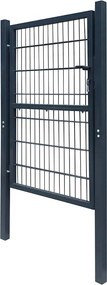 vidaXL Πόρτα Περίφραξης 2D (Μονή) Ανθρακί Γκρι 100x140 εκ.