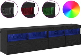 vidaXL Βάσεις τηλεόρασης 2 pcs Μαύρη Οξυά Επεξεργασμένο Ξύλο
