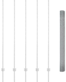 vidaXL Συγκολλημένο συρματόπλεγμα με 10 U Posts Ασημί 1.6x10 μ Ατσάλι