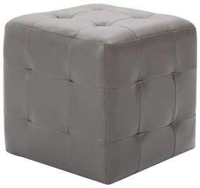 vidaXL Κομοδίνα 2 τεμ. Γκρι 30 x 30 x 30 εκ. από Συνθετικό Δέρμα