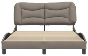 vidaXL Σκελετός Κρεβατιού Χωρίς Στρώμα Taupe 140x190 εκ. Υφασμάτινο
