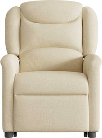 vidaXL Πολυθρόνα Μασάζ Ηλεκ. Ανακλινόμενη με Ανύψωση Κρεμ Υφασμάτινη