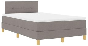 vidaXL Κρεβάτι box spring με στρώμα Taupe 120 x 200 cm ύφασμα