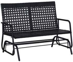 Outsunny Κουνιστή πολυθρόνα κήπου, κουνιστή τραπεζαρία, πάγκος κήπου, πάγκος κουνιστός, 2 θέσεων, από πολυρατάν