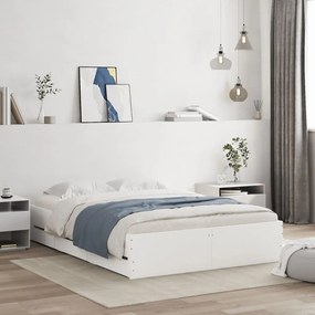 Πλαίσιο Κρεβατιού με Συρτάρια Λευκό 120x190 εκ Επεξεργ. Ξύλο - Λευκό