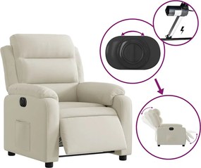 vidaXL Πολυθρόνα Ανακλινόμενη Ηλεκτρική Κρεμ Βελούδινη