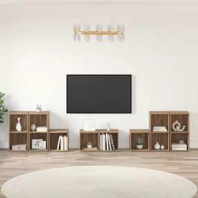 vidaXL με ράφι με αποθήκευση 8 pcs Artisan Oak Επεξεργασμένο ξύλο