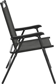vidaXL Πτυσσόμενες καρέκλες 8 τεμ. Melange Grey Steel και Textilene
