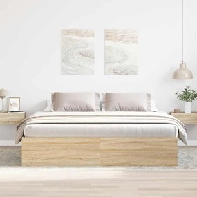 vidaXL Πλαίσιο Κρεβατιού Sonoma Δρυς 180 x 200 εκ. Super King